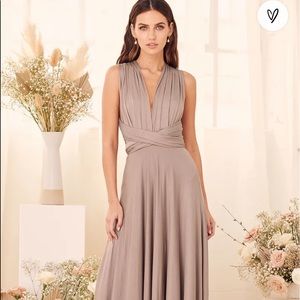 Tricks of the trade Taupe Maxi Dress